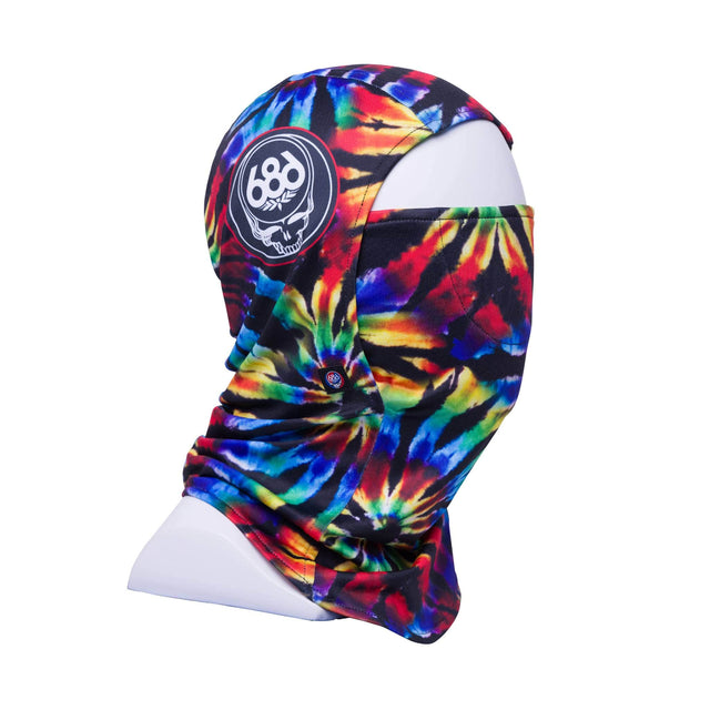 686 Deluxe Hinged Balaclava 2024 Grateful Dead Black Tie Dye / O/S