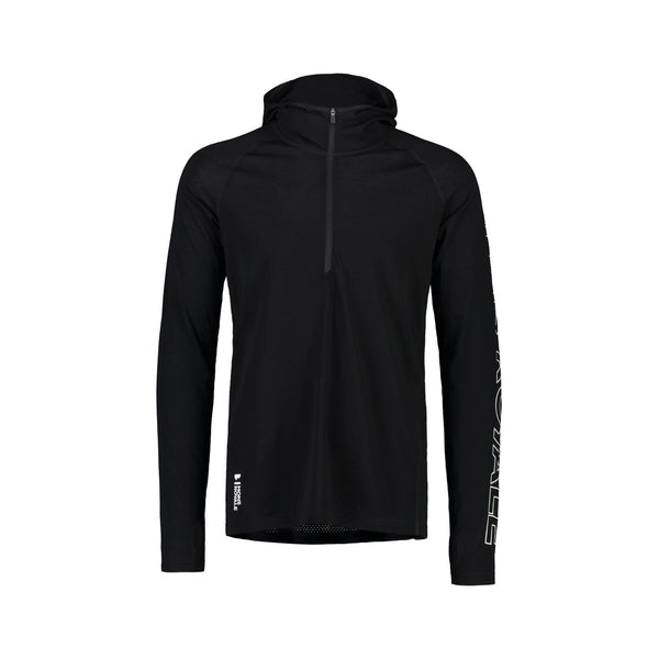 Mons Royale Temple Tech Mens Hooded Zip Top Black M
