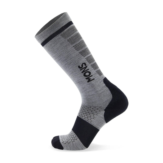 Mons Royale Pro Lite Merino Snow Sock Grey Marl / L