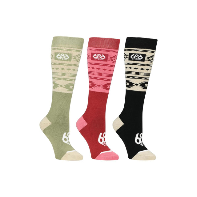 686 Womens Southwest Socks - 3 Pack Assorted / S/M