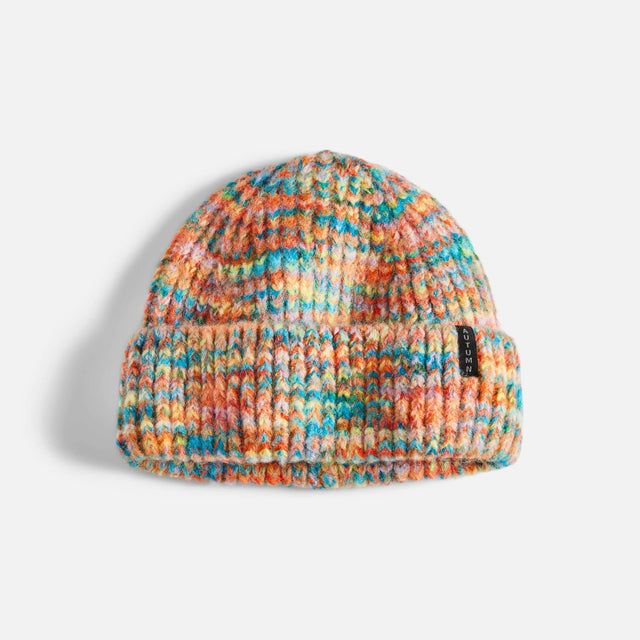 Autumn Marble Knit Beanie Orange / One Size