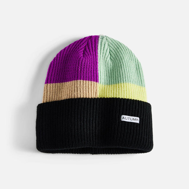 Autumn Patchwork Beanie Black / One Size