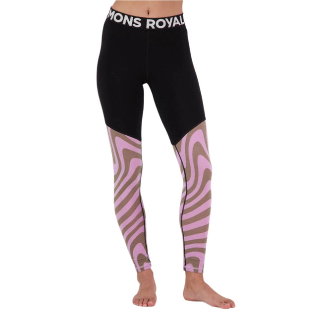 Mons Royale Womens Cascade Merino Flex 200 Legging 2024 Blazing Trails / XS