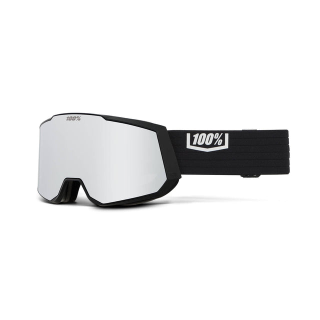 100% Snowcraft XL HiPER Goggles Black/Silver - Mirror Silver Lens