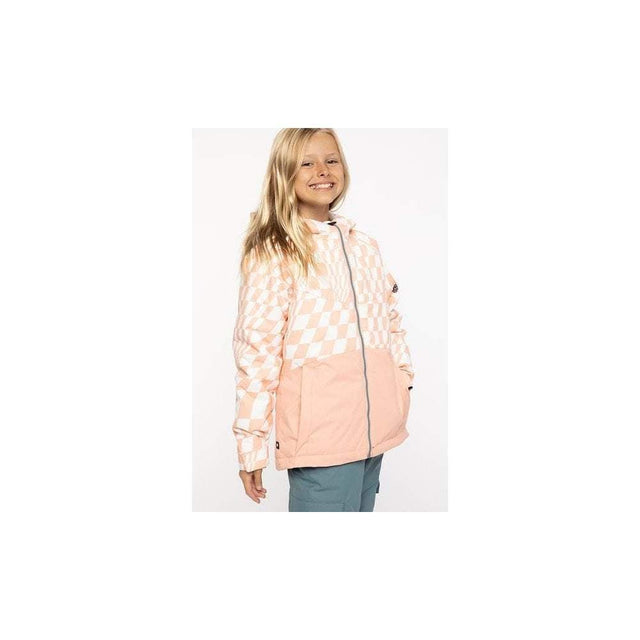 686 Kids Athena Insulated Jacket 2021 Coral Pink Checkers / S